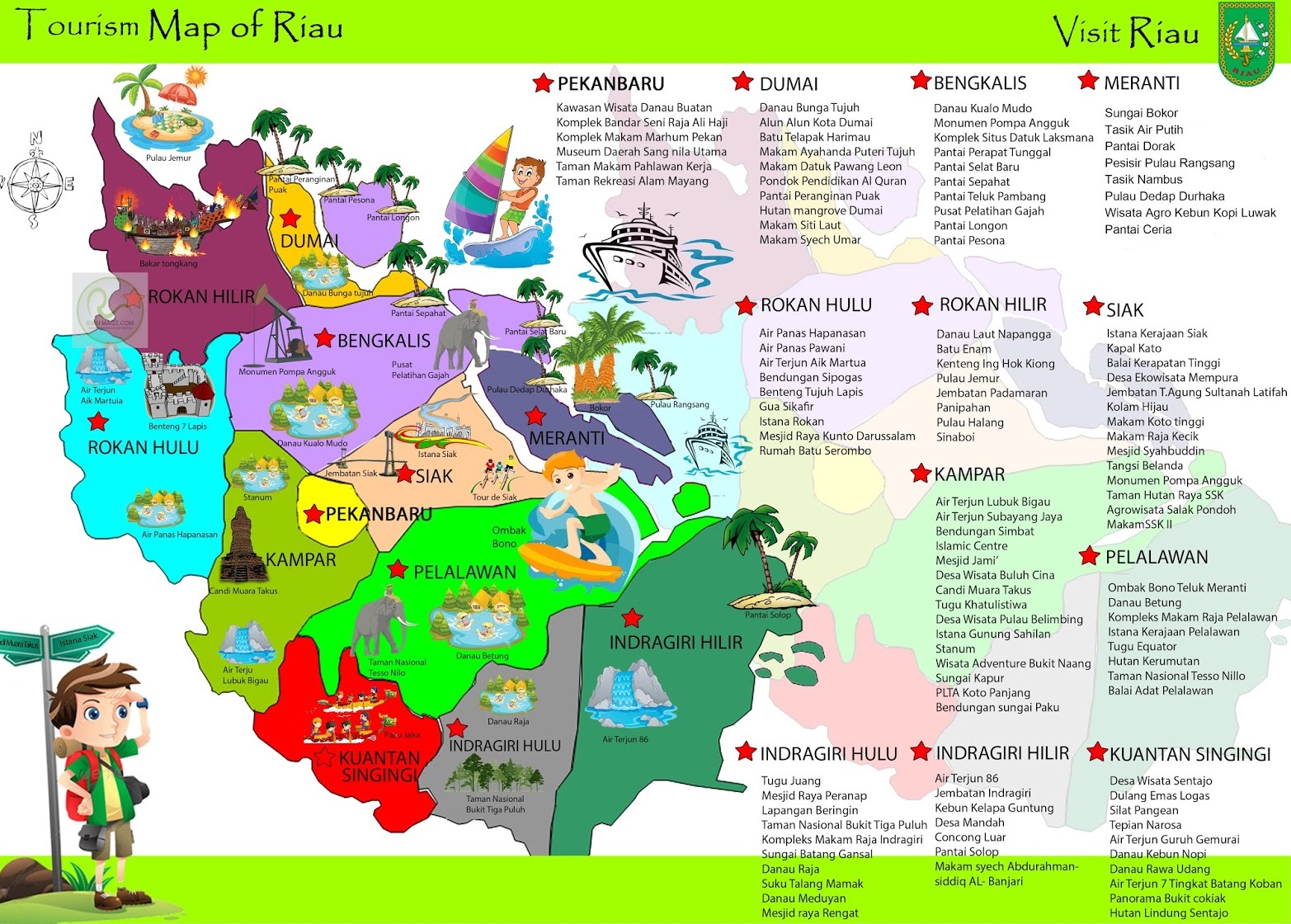 Peta tempat wisata di Riau