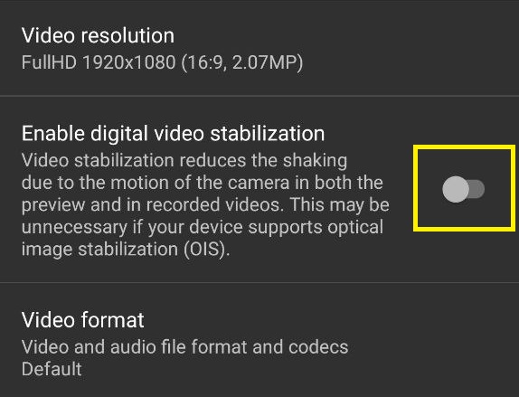Cara Mematikan EIS (Image Stabilization) di Redmi Note 10 Pro MIUI 13 aplikasi pihak 3